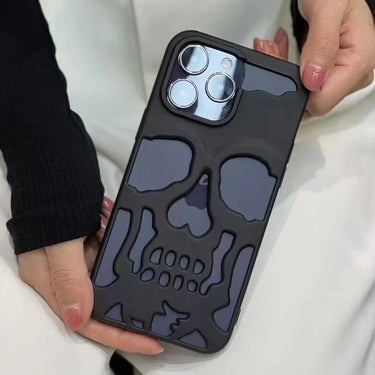 3D Hollow Skull Callous Phone Case for iPhone - Luxury Plating Acrylic Cove - TechShopi